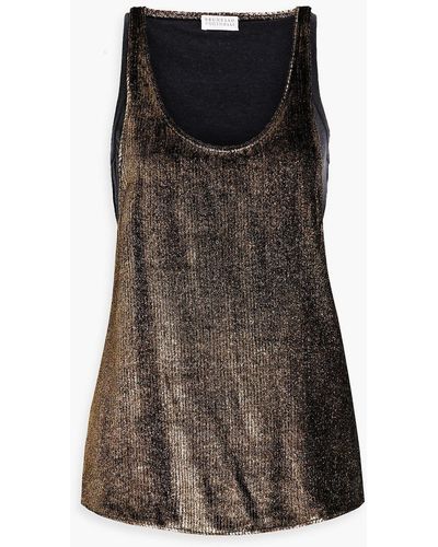 Brunello Cucinelli Layered Knitted Tank - Brown