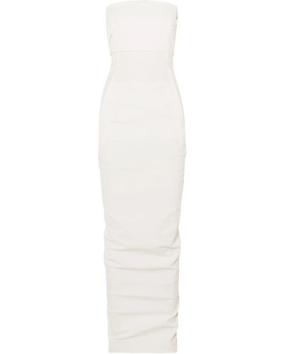 Rick Owens Strapless Cotton-blend Crepe Gown - White