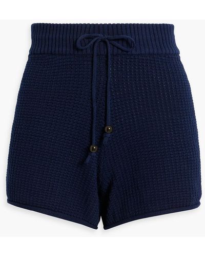 Onia Crochet-knit Cotton Shorts - Blue