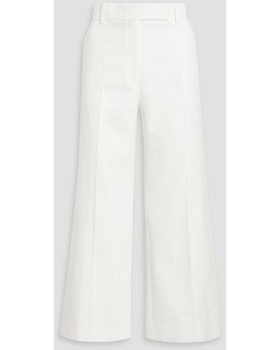 Valentino Garavani Cotton-blend Twill Wide-leg Pants - White