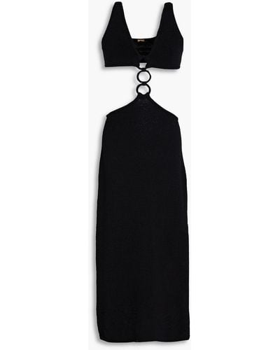Cult Gaia Mert Cutout Cotton-blend Midi Dress - Black