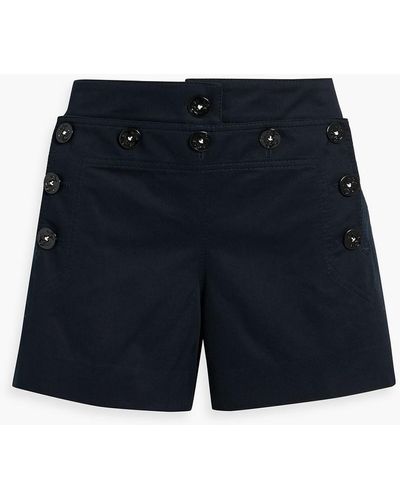 Dolce & Gabbana Button-detailed Cotton-twill Shorts - Blue