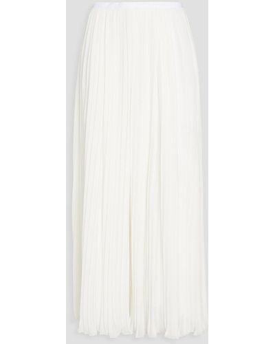 Huishan Zhang Cropped Pleated Crepe Wide-leg Trousers - White