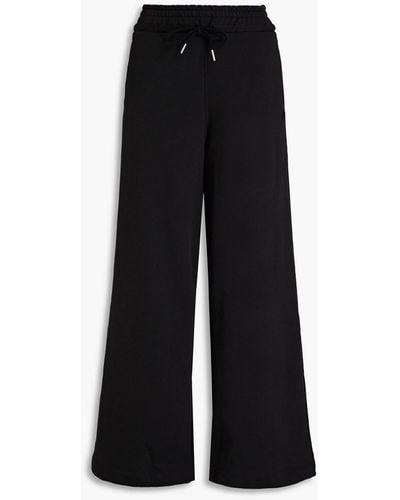 adidas Originals French Cotton-blend Terry Wide-leg Trousers - Black
