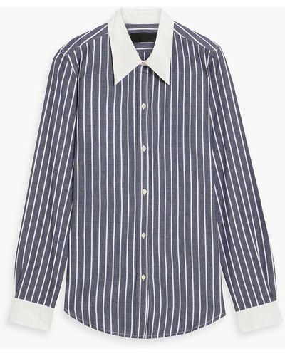 Nili Lotan Hailey Striped Cotton-poplin Shirt - Blue