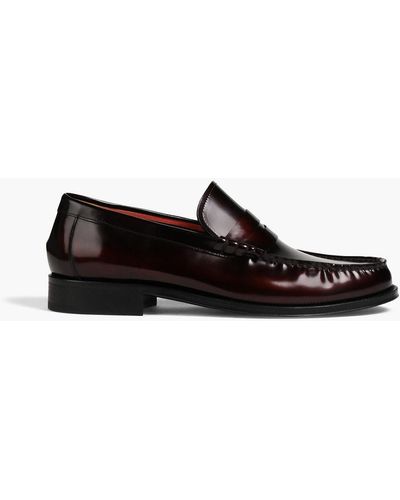 Paul Smith Cassini Glossed-leather Penny Loafers - Black