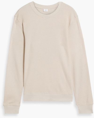 Onia Waffle-knit Cotton-blend Sweatshirt - Natural