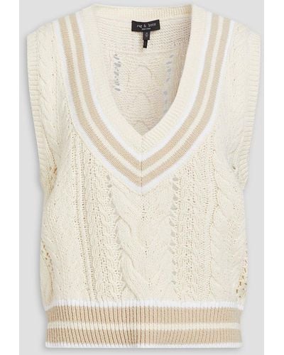 Rag & Bone Cable-knit Cotton-blend Vest - Natural