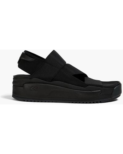 Y-3 Rivalry Grosgrain Platform Slingback Sandals - Black