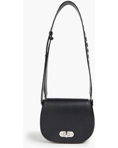 Serapian Luna Mini Pebbled-leather Shoulder Bag - Black