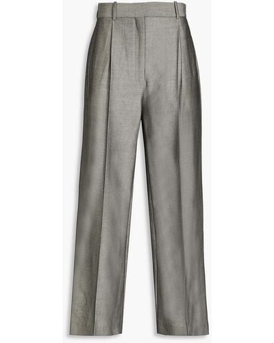 Sandro Quentin Wool-blend Straight-leg Pants - Grey