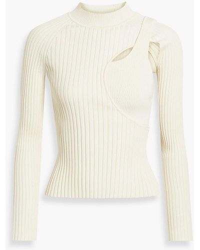Jonathan Simkhai Vivianne Layered Cutout Ribbed-knit Top - White