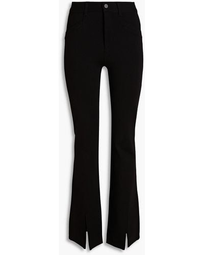 PAIGE Winona Stretch-jersey Flared Trousers - Black