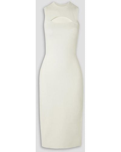 Victoria Beckham Vb Body Cutout Stretch-knit Midi Dress - White