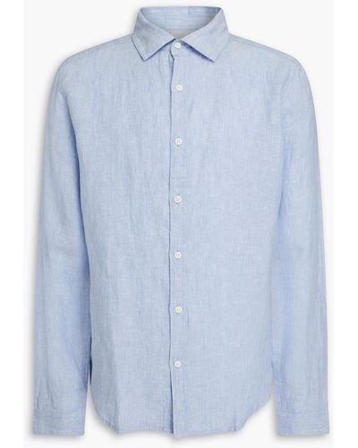 Onia Hemd aus leinen mit flammgarneffekt - Blau