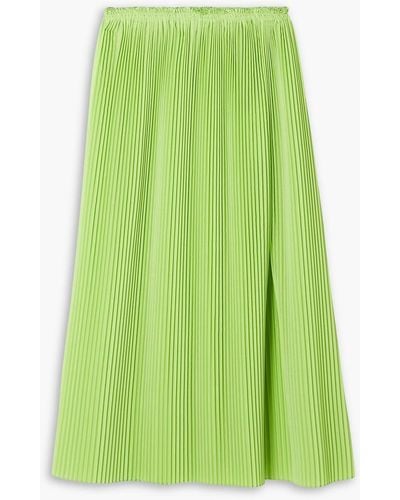 Rosie Assoulin Plissé-crepe Midi Skirt - Green