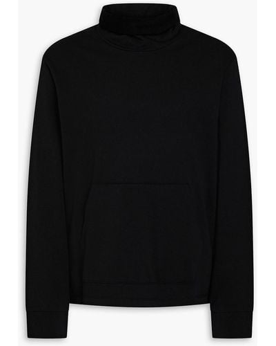 James Perse French Cotton-terry Turtleneck Top - Black