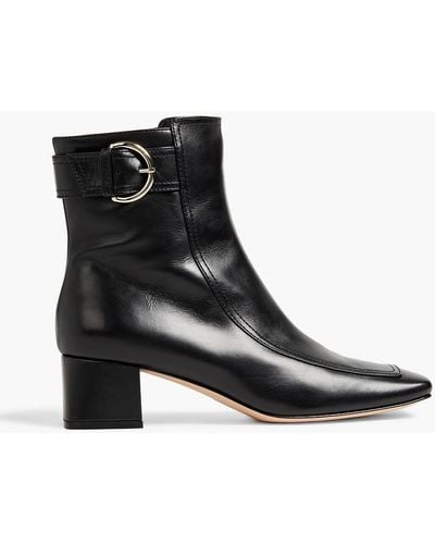 Gianvito Rossi Olsen 45 Leather Ankle Boots - Black
