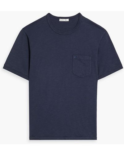 Alex Mill Standard t-shirt aus baumwoll-jersey mit flammgarneffekt - Blau