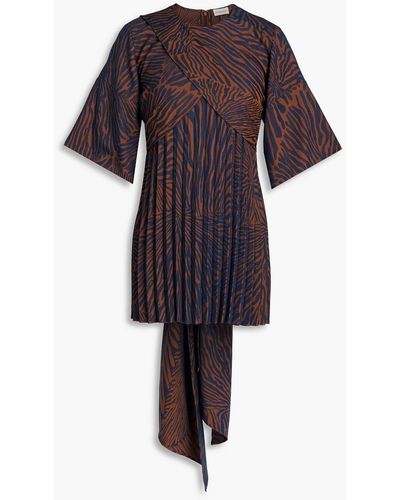 By Malene Birger Miata plissierte bluse aus jacquard mit zebraprint - Braun