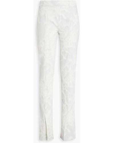 Zimmermann Embroidered Mid-rise Tapered Jeans - White