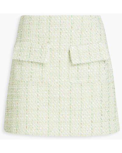 Maje Metallic Bouclé-tweed Mini Skirt - White