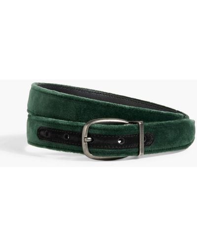 Dolce & Gabbana Velvet And Leather Belt - Green