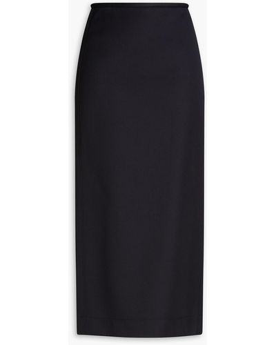 LE17SEPTEMBRE Wool-blend Twill Midi Skirt - Black