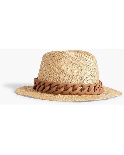 Eugenia Kim Lillian Chain-embellished Faux Straw Panama Hat - Natural