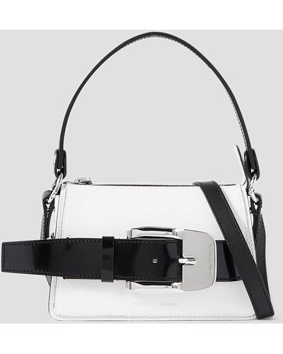 Proenza Schouler Buckle Small Patent-trimmed Textured-leather Shoulder Bag - White