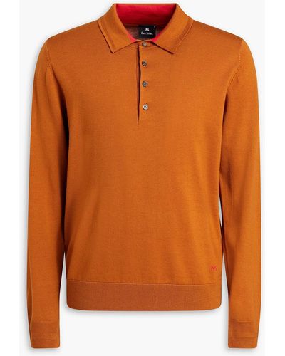Paul Smith Merino Wool Polo Sweater - Orange