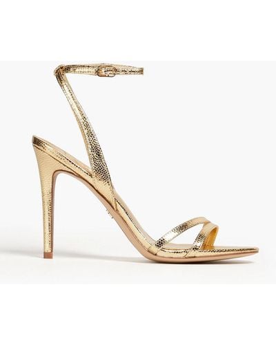 Sam Edelman Gemmie Snake-effect Leather Sandals - Metallic