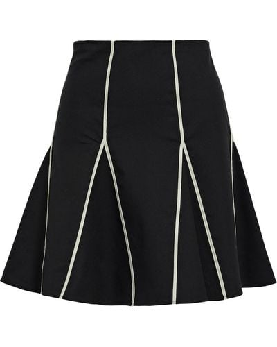 Red(V) Cotton-blend Crepe Mini Skirt - Black