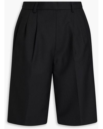 Maison Margiela Pleated Twill Shorts - Black