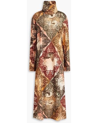 F.R.S For Restless Sleepers Bolbe Paisley-print Cotton-jersey Midi Dress - Green