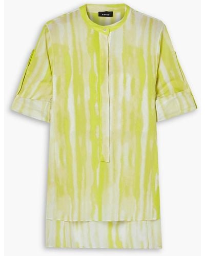 Akris Tie-dyed Cotton-voile Tunic - Yellow
