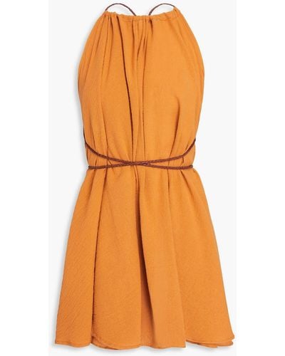 Caravana Mahahual Open-back Cotton-gauze Mini Dress - Orange