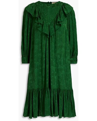 byTiMo Hemdkleid in minilänge aus jacquard mit rüschen - Grün