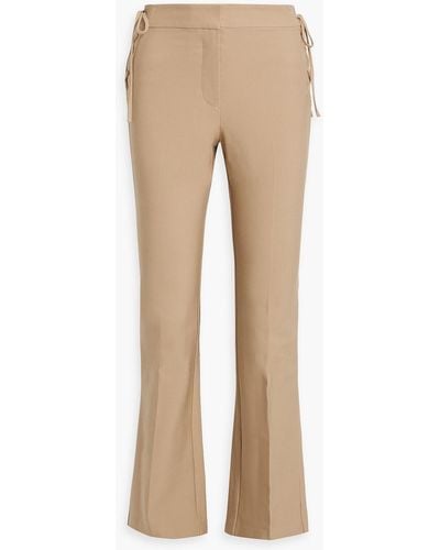10 Crosby Derek Lam Curtis Lace-up Cotton-blend Bootcut Trousers - Natural