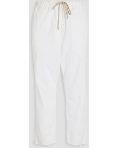 Nili Lotan Cropped Cotton-blend Twill Tapered Trousers - White
