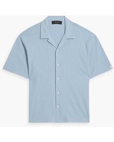 Rag & Bone Avery Ribbed Cotton Shirt - Blue