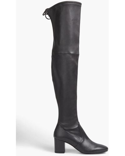 Stuart Weitzman Genna 60 Leather Thigh Boots - Black