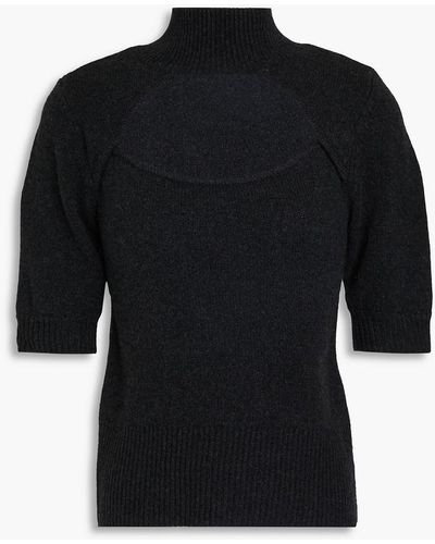 FRAME Chea Cutout Cashmere Top - Black