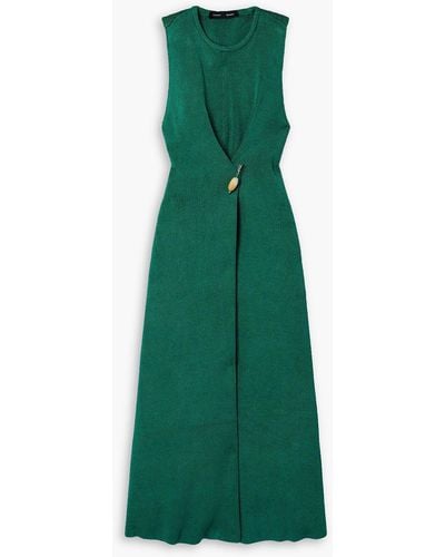 Proenza Schouler Twisted Embellished Knitted Maxi Dress - Green