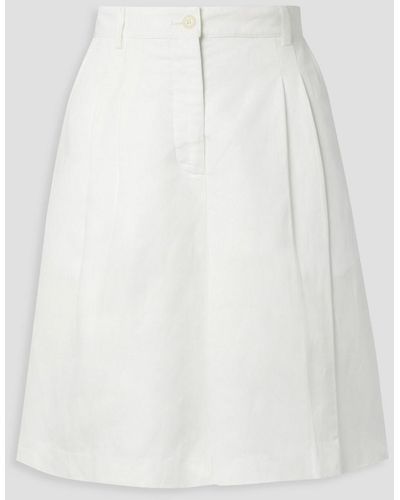 Nili Lotan Camden Lyocell, Linen And Cotton-blend Twill Shorts - White