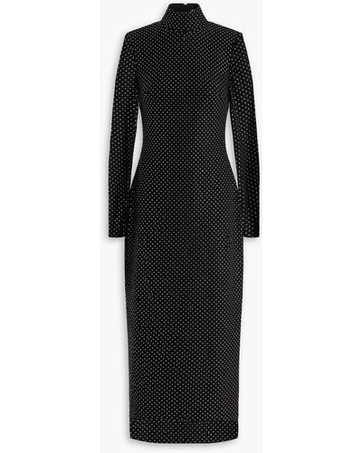 Rebecca Vallance Last Dance Crystal-embellished Mesh Midi Dress - Black