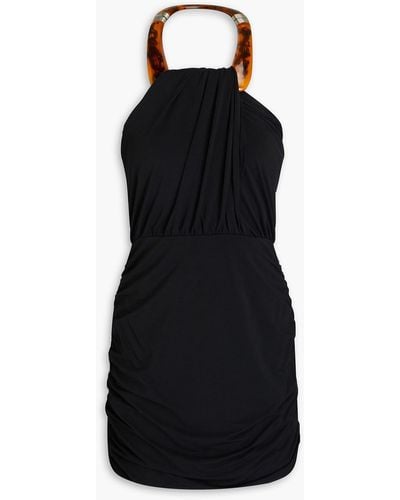 Jonathan Simkhai Mirabella Embellished Jersey Halterneck Mini Dress - Black