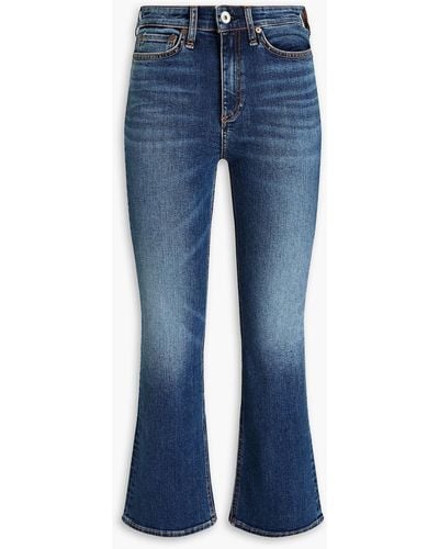 Rag & Bone Hana hoch sitzende kick-flare-jeans in ausgewaschener optik - Blau