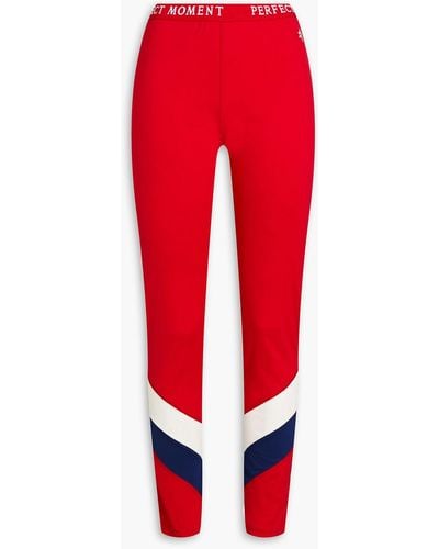 Perfect Moment Chevron Jersey Base Layer - Red