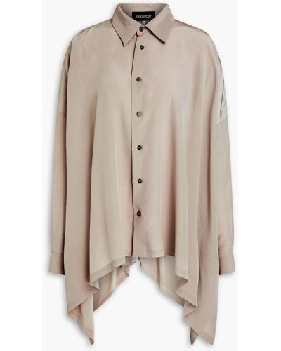 Eskandar Silk Crepe De Chine Shirt - Natural